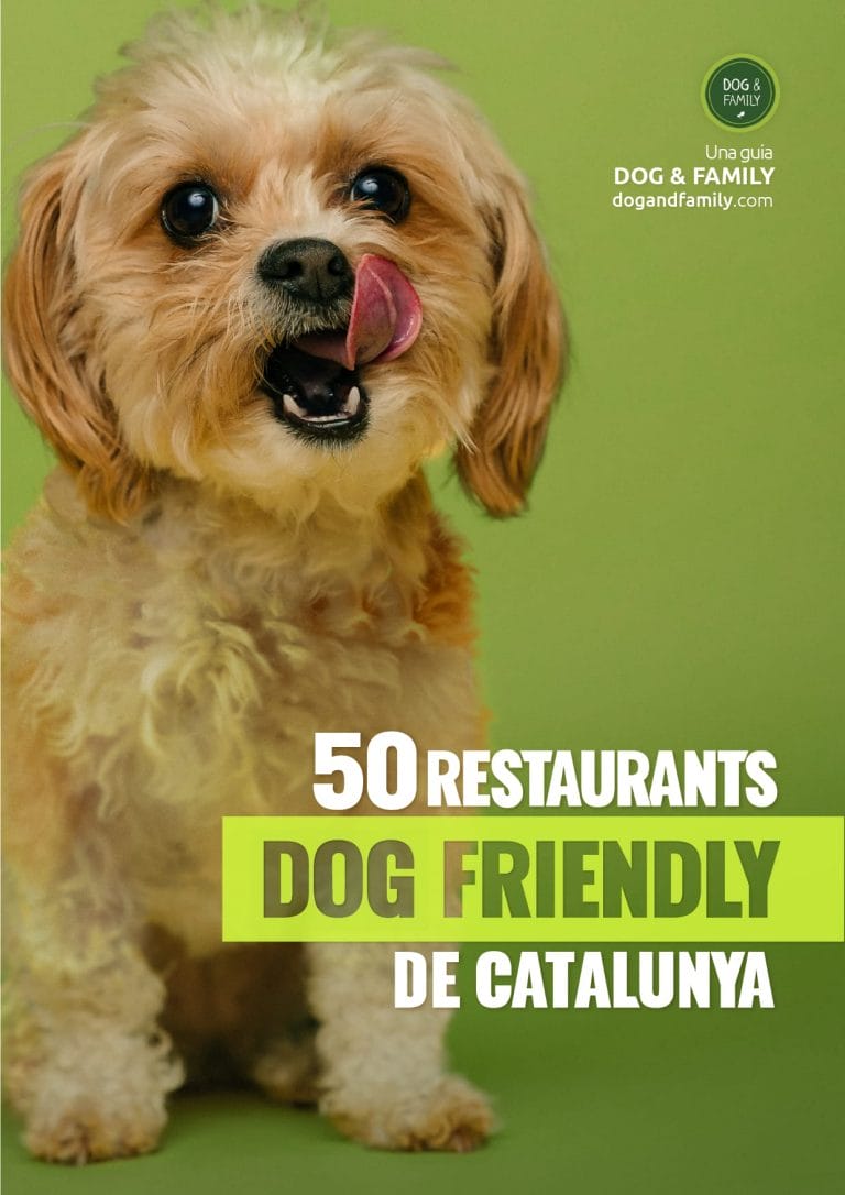 Portada de la guia de 50 restaurants dog friendly de Catalunya, de Dog & family